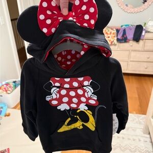 Disney Minnie Mouse Black and Red Kids Hoodie